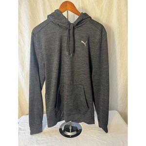 Puma Hoodie Mens Medium Gray Excellent Space Dye Athletic Pullover 679577-01